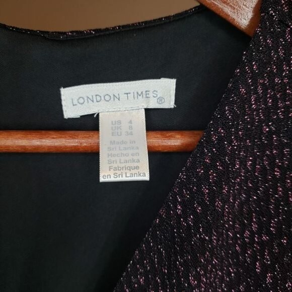 NWT London Times Two Tone Metallic Knit Jumpsuit Size 4 - Picture 5 of 8